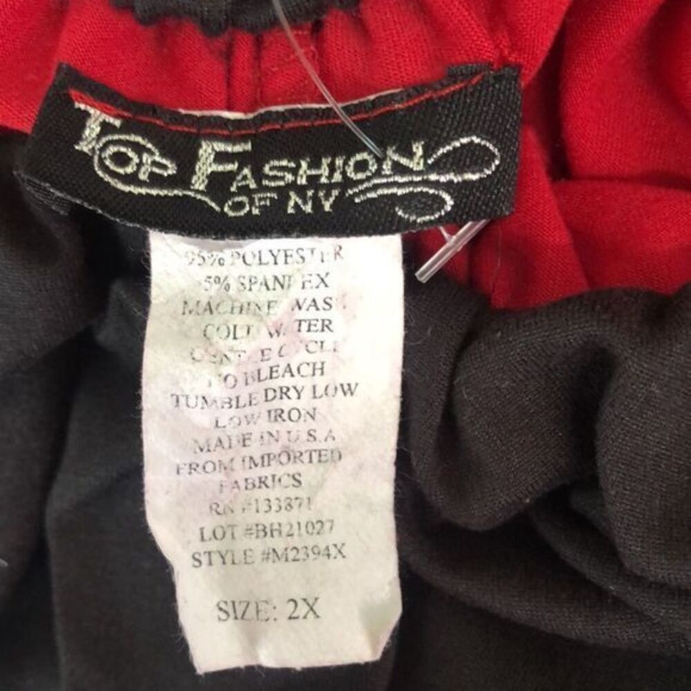 Vintage women Top fashion of NY Red and black blouse size 2X - Picture 8 of 12